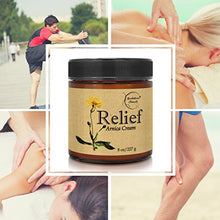 Load image into Gallery viewer, Relief Arnica Cream – Enriched with Lemongrass, Eucalyptus & Rosemary Essential Oils – All Natural Massage Lotion for Sore Muscles & Stiffness. Perfect for Massage Therapy by Brookethorne Naturals