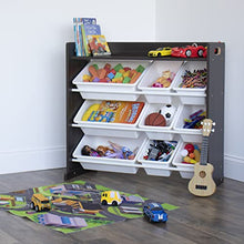 Load image into Gallery viewer, Humble Crew Toy Organizer with Shelf and 9 Storage Bins, Espresso/White