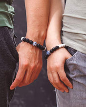 Load image into Gallery viewer, Lightock Couples Bracelets Lava Rock Stone Aromatherapy Anxiety Essential Oils Diffuser Elastic Bracelet for Men Women Friendship Gifts(2pcs)