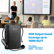 Load image into Gallery viewer, 20W Wireless Voice Amplifier for Teachers with Wireless Microphone Headset, Bietrun Portable Rechargeable(Work of 6 hrs)Loud Bluetooth PA Speaker with Wired Mic Headset for Teaching, Coach, Instructor