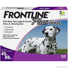 Load image into Gallery viewer, Frontline Plus Flea and Tick Treatment for Dogs (Large Dog, 45-88 Pounds, 3 Doses)