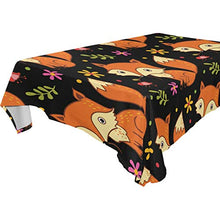 Load image into Gallery viewer, ALAZA Cute Cartoon Animal Fox Floral Tablecolth Table Cover for Party Dining Room Kitchen Decor,60 X 120,Stain and Wrinkle Resistant Washable Rectangle Table Cloth