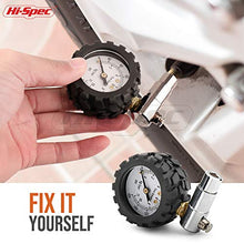 Load image into Gallery viewer, Hi-Spec 160 PSI Tire Pressure Dial Gauge for Presta Valves on Road Racing Bikes & High End Mountain Bikes. Glass Dial with Quick-Release Air Button. Pocketable with a Rugged Protective Ring