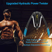 Load image into Gallery viewer, Tepemccu Hydraulic Power Twister Adjustable Arm-Exerciser - Home Chest Expander 22-440lbs, Home Fitness Equipment Bar for Men and Women with Resistance (Blue)