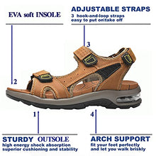 Load image into Gallery viewer, MarsRoad Men's Outdoor Hiking Sandals with Arch Support, Leather Open Toe Athletic Sport Summer Fisherman Water Shoes, Jesus sandals