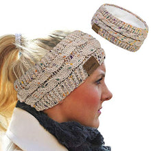 Load image into Gallery viewer, Loritta Womens Ear Warmers Headbands Winter Warm Fuzzy Cable Knit Head Wrap Fleece Lined Gifts,Beige