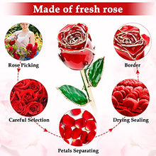 Load image into Gallery viewer, 24k Gold Dipped Real Rose, Gifts for Wife/Mom, Forever 24k Rose with Crystal Stand, Handmade Gifts for Women on Birthday Anniversary Valentines Day Mothers Day
