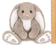Load image into Gallery viewer, Bearington Boomer Plush Taupe and White Bunny Stuffed Animal, 10.5 inches