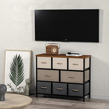 Load image into Gallery viewer, 8 Drawer Dresser Organizer Fabric Storage Chest for Bedroom, Hallway, Entryway, Closets, Nurseries,Furniture Storage Tower Sturdy Steel Frame, Wood Top, Removable Fabric Bins (Cream)