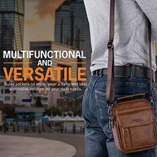 Load image into Gallery viewer, Hengwin Leather Cell Phone Holster with Belt Loop Samsung Galaxy S22 Ultra 5G iPhone 11 Wallet Case Carrying Pouch Travel Fanny Pack Messenger Bag Crossbody Purse with Shoulder Strap Keychain (Coffee)