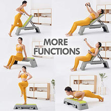 Load image into Gallery viewer, leikefitness Multifunctional Aerobic Deck with Cord Workout Platform Adjustable Dumbbell Bench Weight Bench Professional Fitness Equipment for Home Gym GM5820(Green)