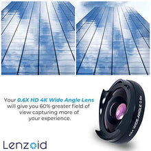 Load image into Gallery viewer, Phone Camera Wide Angle Lens 0.6X and 10x Macro HD 4K 2 in 1 Travel kit Detachable Clear Vision no Dark Circle