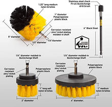 Load image into Gallery viewer, Holikme 4Pack Drill Brush Power Scrubber Cleaning Brush Extended Long Attachment Set All Purpose Drill Scrub Brushes Kit for Grout, Floor, Tub, Shower, Tile, Bathroom and Kitchen Surface Black