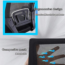 Load image into Gallery viewer, Simple Home Ergonomic Desk Office Chair Mesh Computer Chair, Lumbar Support Modern Executive Adjustable Stool Rolling Swivel Chair for Back Pain, Best Chic Modern Desk Chair - Black, 3 Piece Set