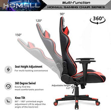 Load image into Gallery viewer, Homall Gaming Office High Back Computer PU Leather Desk PC Racing Executive Ergonomic Adjustable Swivel Task Chair with Headrest and Lumbar Support, Bk/Red