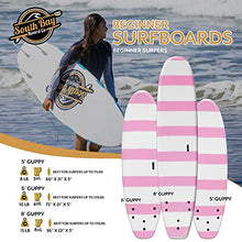 Load image into Gallery viewer, South Bay Board Co. - 5' / 6' / 8' Beginner Surfboards - Safe Soft-Top Surfboards - Beginner Surfboards for Kids & Adults – Strong Triple Stringer Durability - Leash & Safe-Edge Fins Included