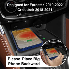 Load image into Gallery viewer, Wireless Charger for Subaru Forester 2019-2022,for Subaru Crosstrek Accessories 2018-2021,for Subaru Impreza Center Console Organizer Wireless Charging Pad