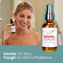 Load image into Gallery viewer, Eva Naturals Retinol Serum for Face with Hyaluronic Acid, Vitamin E & Organic Aloe - Retinol Face Serum that Reduce Wrinkles, Fine Lines & Dark Spots - Vitamin A, Anti Aging Serum (Double Sized 2oz Bottle), 2 Pack