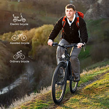 Load image into Gallery viewer, Electric Bike, Electric Bike for Adults 27.5'' E-Bikes with 500W Motor, 21.6MPH Mountain Bike with Lockable Suspension Fork, Removable Battery, Professional 21 Speed Gears Bicycle