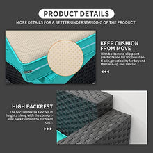 Load image into Gallery viewer, Rattaner Patio Wicker Furniture Set 6 Pieces Outdoor PE Rattan Conversation Couch Sectional Chair Sofa Set with Turquoise Cushion.