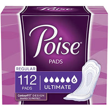 Load image into Gallery viewer, Poise Incontinence Pads for Women, Ultimate Absorbency, Regular Length, 112 Count (2 Packs of 56) (Packaging May Vary)