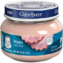Load image into Gallery viewer, Gerber 2nd Foods 12 Total 2.5 Ounce Jars of Each Flavor (3 Turkey & Turkey Gravy, 3 Ham and Ham Gravy, 3 Chicken & Chicken Gravy, 3 Beef and Gravy)