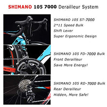 Load image into Gallery viewer, SAVADECK Carbon Road Bike, Windwar5.0 Carbon Fiber Frame 700C Racing Bicycle with 105 22 Speed Groupset Ultra-Light Bicycle (52cm/Blue)