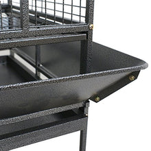 Load image into Gallery viewer, SUPER DEAL PRO 61''/ 68’’ 2in1 Large Bird Cage with Rolling Stand Parrot Chinchilla Finch Cage Macaw Conure Cockatiel Cockatoo Pet House Wrought Iron Birdcage, Black (68'')