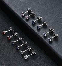 Load image into Gallery viewer, Tornito 20G 18 Pairs Stainless Steel Multicolor CZ Stud Earrings Set Piercing Cartilage Helix Earrings Set Screwback for Women 3MM-5MM