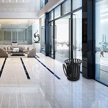 Load image into Gallery viewer, Outdoor Metal Slatted Trash Receptacle,Waste Receptacle,Commercial Trash Cans,Zone Round Garbage Bin,Square Hotel Street Patio Indoor Metal Standard Waste Receptacle