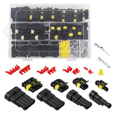 Load image into Gallery viewer, AutoEC 352PCS Electrical Connectors Plug Kit, Waterproof Automotive Motorcycle Electrical Wire Connector Terminals, 1 2 3 4 Pin Truck Harness Plug Car Spark Plug Connector for Car, Truck, Motorcycle