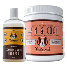 Load image into Gallery viewer, Natural Dog Company Skin & Coat Chews (90-pcs) Bundle with Sensitive Skin Oatmeal Shampoo (12 oz) | Daily Supplement with Sensitive Skin Shampoo | Gentle Cleaning for Healthier Skin and Coats