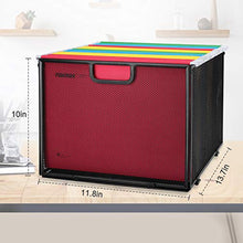 Load image into Gallery viewer, Hanging File Folder Organizer, Mesh Metal File Organizer Box Office Filing Crate Folder Holder Storage Box, Letter Size, Black