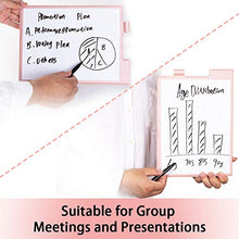 Load image into Gallery viewer, Small White Board A4 Desktop Dry Erase Board 8"12" Portable Whiteboard Easel with Stand Pink PU Cover Case for Kids, Adult, Office, Home, School