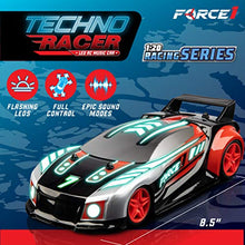 Load image into Gallery viewer, Force1 Techno Racer Remote Control Car for Kids - LED RC Car, High Speed Race Drift Car Toy with Music, Engine Sounds, Light Up Car Shell, and Easy Remote Control (Red)