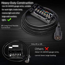 Load image into Gallery viewer, MICTUNING 7 Way Plug Inline Trailer Cord with 7 Gang Junction Box Bundle MIC-B1002 LED Light Bar Wiring Harness