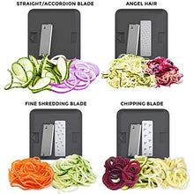 Load image into Gallery viewer, Mueller Pro Series Multi-Blade Spiralizer Vegetable Slicer Zester, Superior Design, Professional Quality, Only 4-Blade to Make Round Veggie Pasta, Not Flat Julienne Noodles