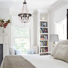 Load image into Gallery viewer, ANKARL Wood Beaded Chandelier Ceiling Pendant 3-Light Fixture Wooden Bead and Metal Chandeliers Hanging Lighting Home Decor Lamp for Bedrooms, Kitchen,Bathroom, Living Room