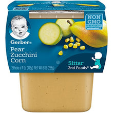 Load image into Gallery viewer, Gerber Baby Food 2nd Foods Blends, Pear Zucchini Corn Puree, Natural & Non-GMO, 4 Ounce, 2-Pack (Pack of 8)
