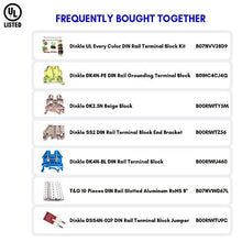 Load image into Gallery viewer, Dinkle UL Listed DIN Rail Terminal Block Kit #1 Red/Black Dinkle 20 DK2.5N 12 AWG Gauge 20A 600V Ground DK2.5N-PE Jumper DSS2.5N-10P End Covers End Brackets