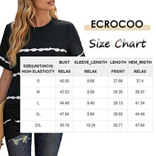 Load image into Gallery viewer, Ecrocoo Women's Plus Size Tops Soft Lightweight Short Sleeve Stripes Color Block Shirts Blouses Tunics,Pink S