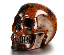 Load image into Gallery viewer, Skullis 2.0" Mahogany Obsidian Crystal Skull. Hand Carved Gemstone Fine Art Sculpture, Reiki Healing Stone Statue. (2.0)