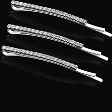 Load image into Gallery viewer, TecUnite 16 Pieces Rhinestone Bobby Pin Metal Hair Clips Clear Crystal Hair Pin Decorations for Lady Women Girls (White)