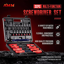 Load image into Gallery viewer, AMM 32-piece Magnetic screwdriver sets with storage case,Containsslotted, star, square, Philips screwdriver bits other practical tools,The best tool gift for a man