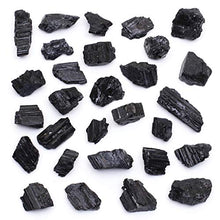 Load image into Gallery viewer, Dancing Bear Black Tourmaline Crystals Bulk (1 LB), Includes: (1) Selenite Stick & Information Cards, Rough Raw Natural Stones for Good Vibes, Reiki Energy, EMF & Radiation Protection, Made in USA
