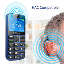 Load image into Gallery viewer, Ushining Seniors Cell Phones Unlocked SOS Button Hearing Aid Compatible 3G Tmobile Senior Basic Cell Phones Large Volume 2.4 Inch HD Screen Feature Phones with Charging Dock (Blue)
