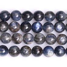 Load image into Gallery viewer, JOE FOREMAN Kyanite Beads for Jewelry Making Natural Semi Precious Gemstone Round Blue 10mm Strand 18"