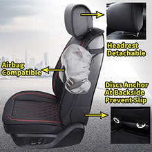 Load image into Gallery viewer, Aierxuan 5pcs Car Seat Covers Full Set with Waterproof Leather,Airbag Compatible Automotive Vehicle Cushion Cover Universal fit for Most Cars (Black and red) …