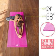 Load image into Gallery viewer, Nicole Miller Yoga Workout Mat, Thick Yoga Exercise Mat for Home Gym with Exercise Mat Strap (Pink, 5MM Thick)