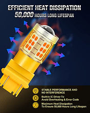 Load image into Gallery viewer, Combriller 3157 LED Bulb Amber Yellow Super Bright, 3056 3156 3057 3157 led bulb for led reverse lights turn signal bulb brake light bulb tail light bulb parking light bulb, pack of 2